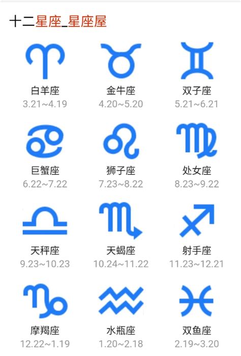 7月23日星座|十二星座排序表，十二星座月份表